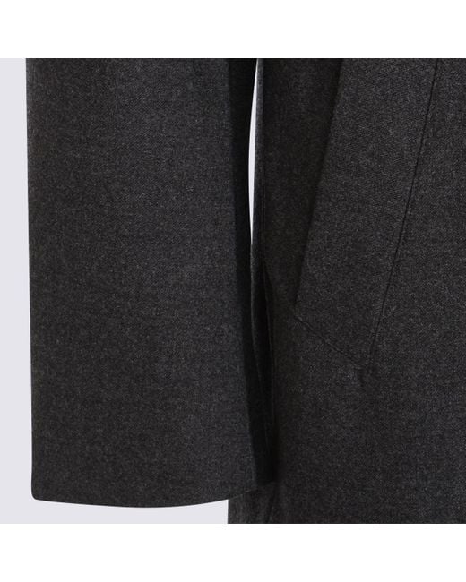 Montecore Black Wool Coat for men