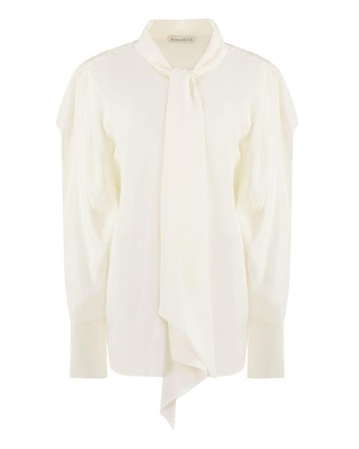 Nina Ricci White Crêpe-silk Shirt