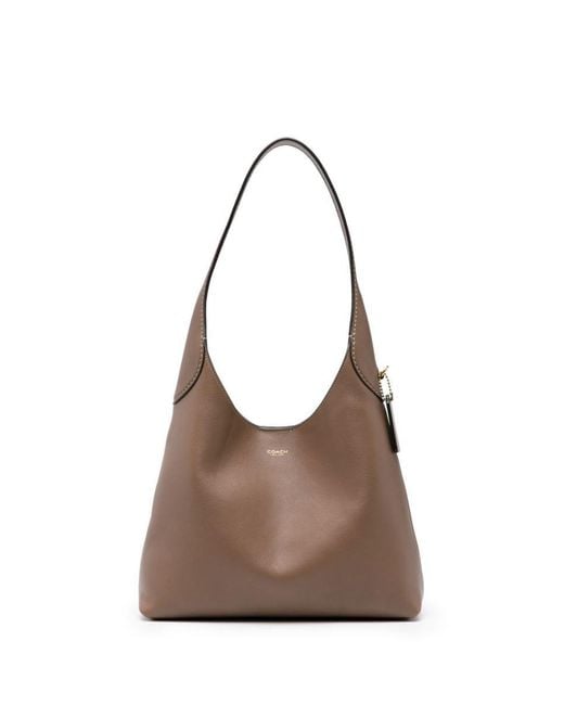 COACH Brown Brooklyn 28 Leather Hobo Bag