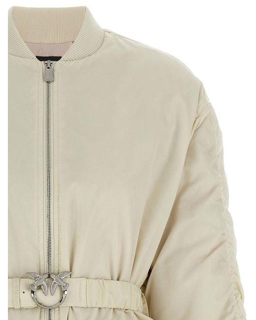 Pinko White 'Bacon' Bomber Jacket