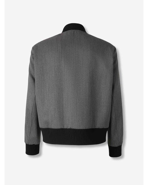 Lardini Gray Wool Bomber Jacket for men