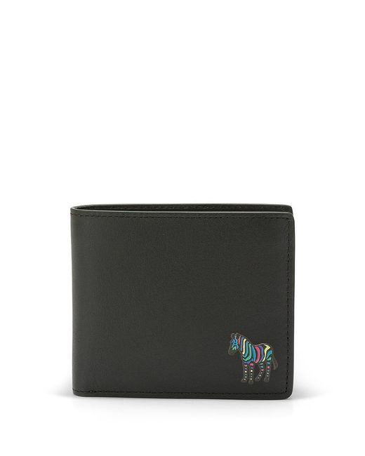 Paul Smith Black Leather Wallet With Zebra Logo Print for men