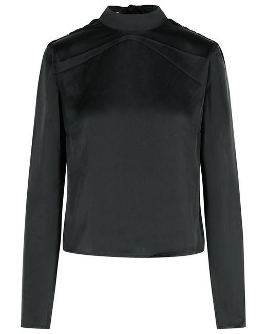 ROTATE BIRGER CHRISTENSEN Black Draped Top