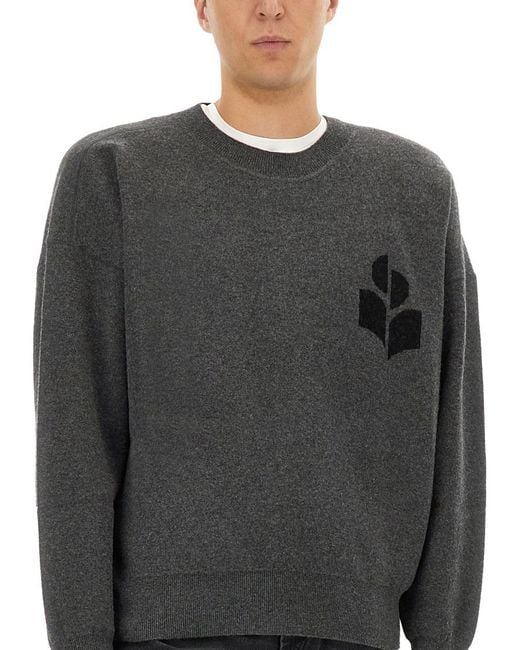 Isabel Marant Gray Jersey With Logo for men