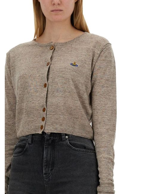 Vivienne Westwood Gray Bea Cropped Cardigan