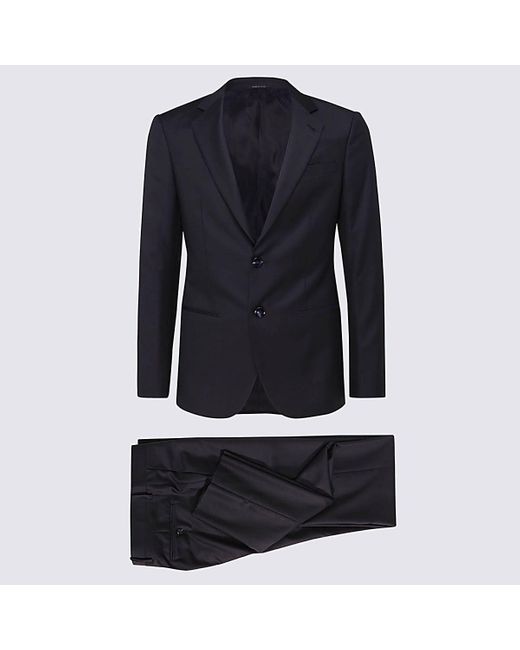 Giorgio Armani Dark Blue Wool Suits for men