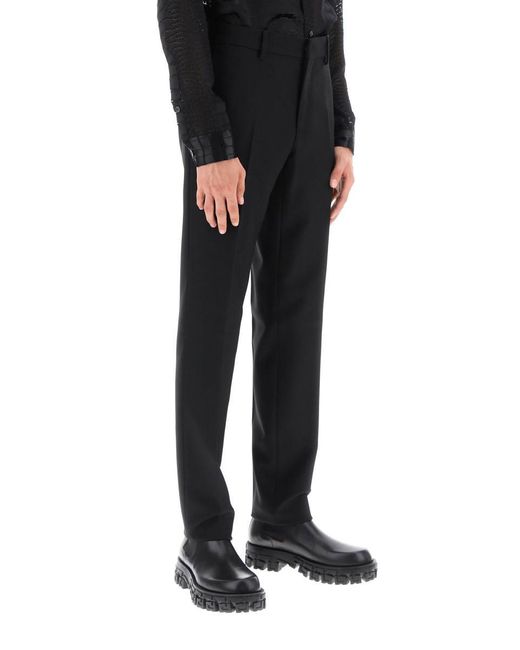 Versace Black Tailoring Cigarette Pants for men