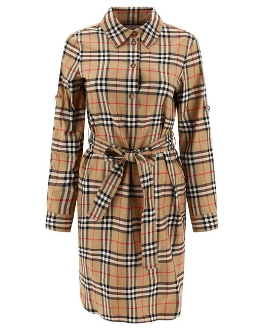 Burberry Natural Check Belted Dress