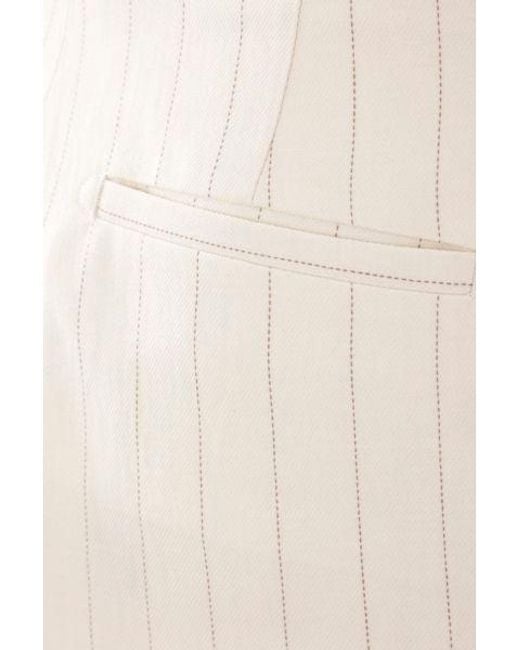 Tagliatore White Linen And Cotton Blend Jacket