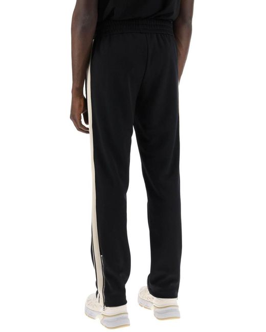 Palm Angels Black Contrast Band Joggers With Track In for men