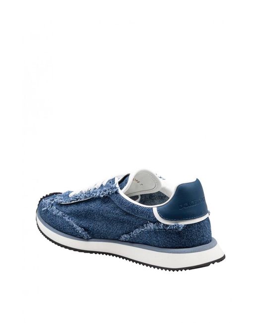 Dolce & Gabbana Blue Denim Cushion Sneaker for men