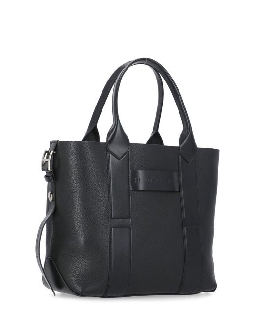 Hogan Black Script Medium Shopping Bag