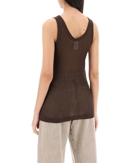 Lemaire Brown Seamless Sleeveless Top