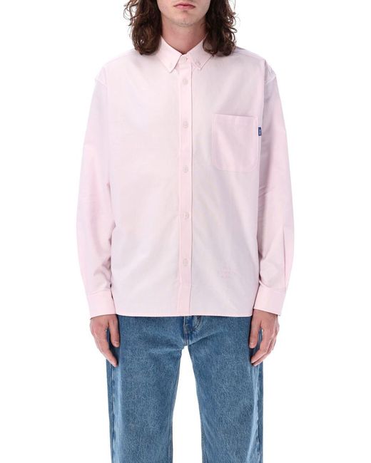 AWAKE NY Pink Embroidered Oxford Shirt for men