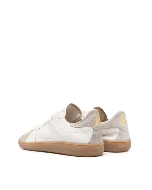 Patrizia Pepe White Sneaker Skin Con Lettering Bianco/Oro