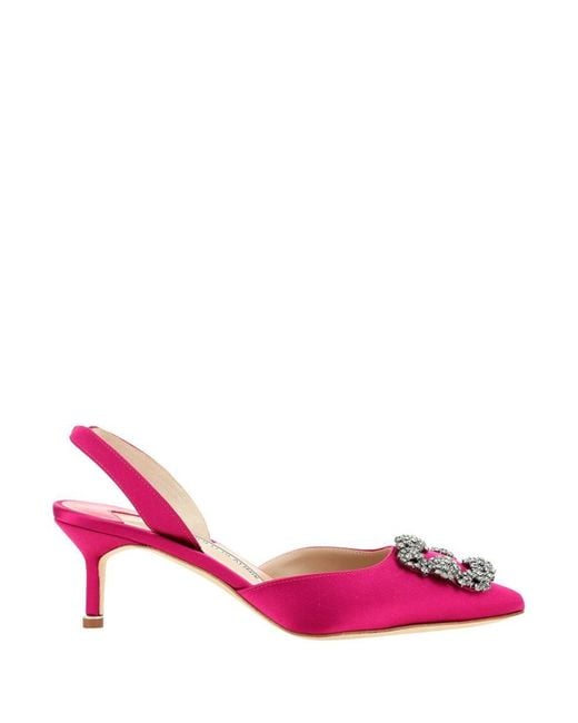 Manolo Blahnik Sandals in Pink | Lyst