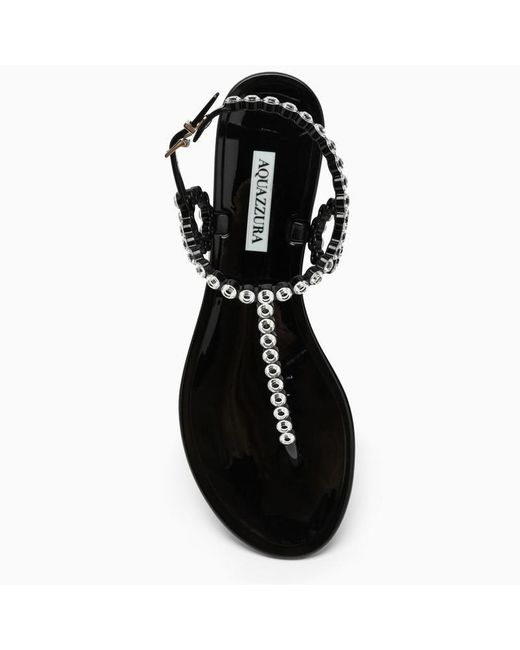 Aquazzura Brown Almost Bare Sandal With Crystals