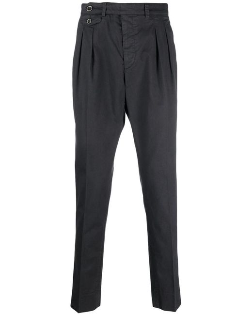 Peserico Gray Pleat-detail Tapered Trousers for men