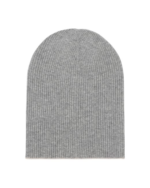 Grey Brunello Cucinelli Ribbed Cashmere Beanie in Grey for Men Mens Accessories Hats 