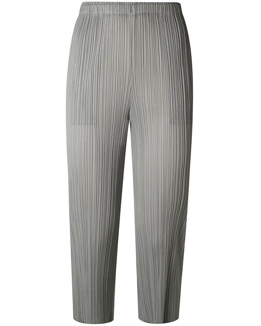 Pleats Please Issey Miyake Gray Basics Trousers
