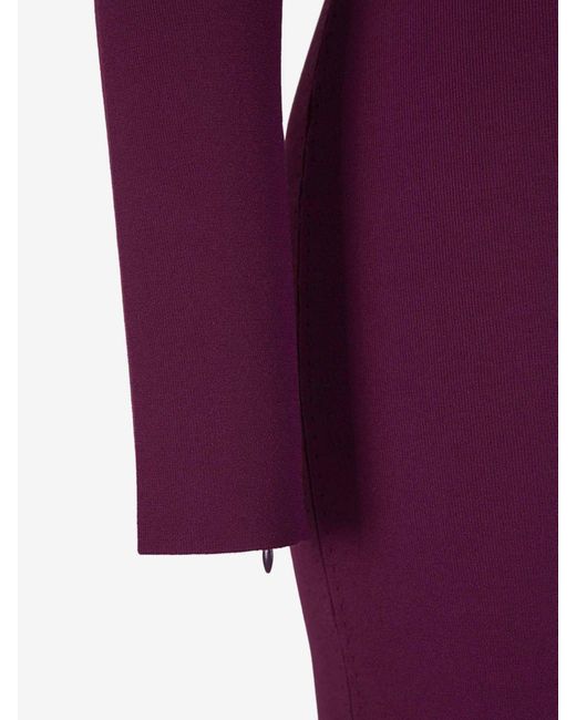 Roland Mouret Purple Knit Midi Dress