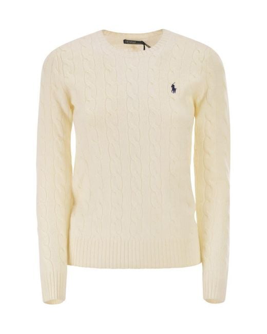 Polo Ralph Lauren Natural Plaited Wool And Cashmere Crew-Neck