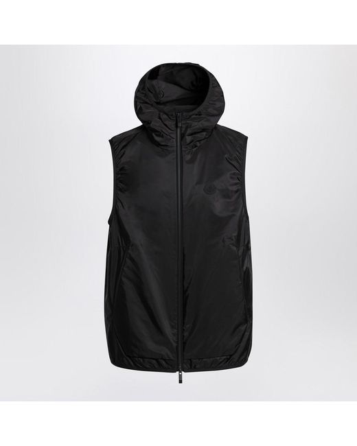Moncler Black Nylon Vest With Logo for men