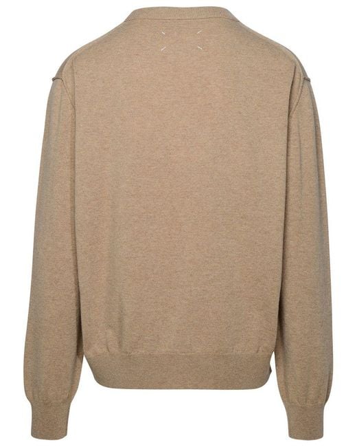 Maison Margiela Brown Beige Cashmere Blend Sweater for men