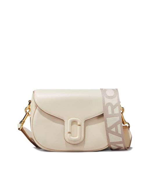 Marc Jacobs The J Marc Large Saddle Beige Crossbody Bag in Natural