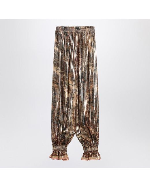 Valentino Garavani Brown Pleated Silk-Blend Trousers