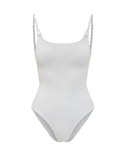 Hunza G White Camille One Piece Swimsuit