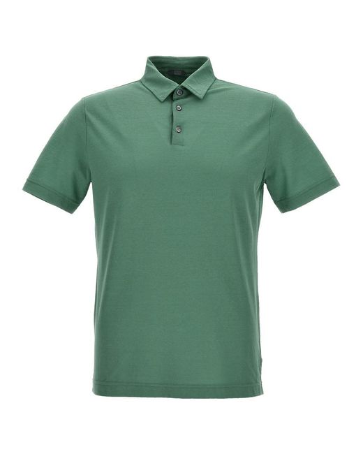 Zanone Green Ice Cotton Polo Shirt for men