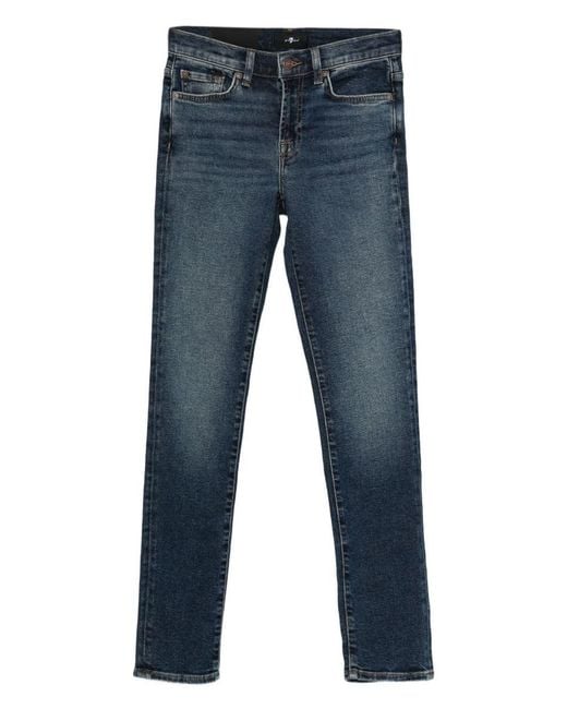 7 For All Mankind Blue Roxanne Skinny Jeans