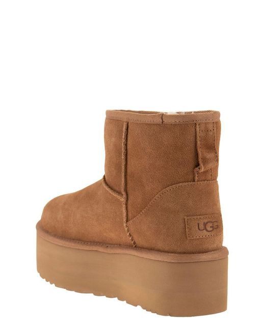 Ugg Brown Classic Mini Platform - Ankle Boot With Platform