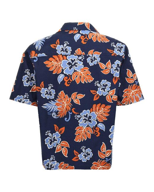Maison Kitsuné Blue Shirt With Short Sleeves for men