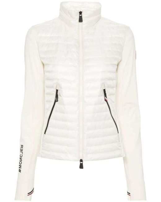 Moncler White Grenoble Padded Zipper Sweatshirt