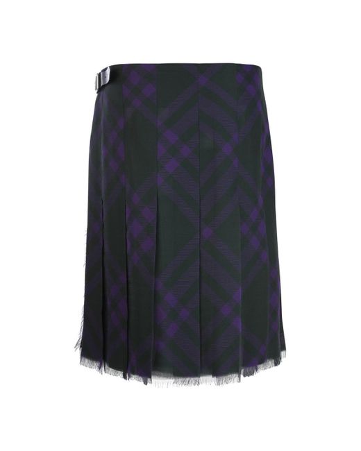 Burberry Blue Wool Skirt