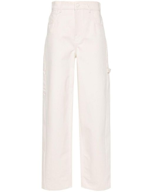 Max Mara White Wide-leg Cotton Trousers