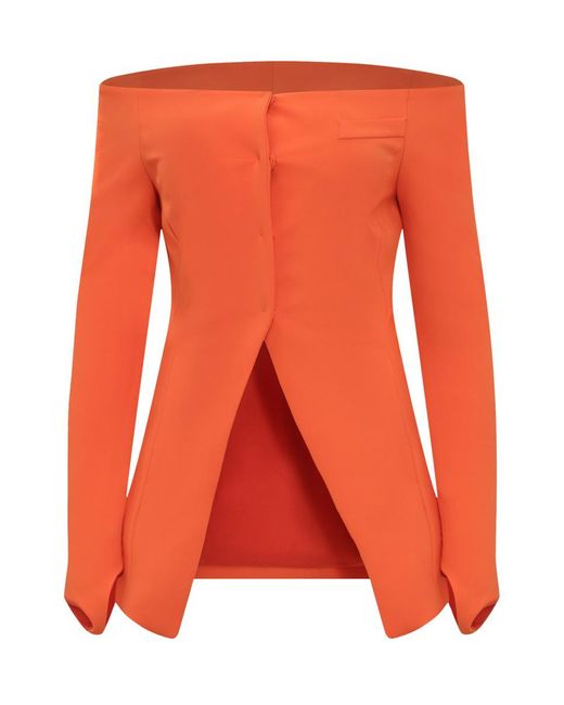 ALESSANDRO VIGILANTE Orange Blazer With Bare Shoulders