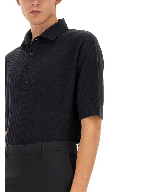 Lardini Black Regular Fit Polo Shirt for men