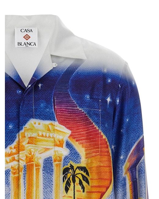 Casablanca Blue 'Midnight Acropolis' Shirt for men