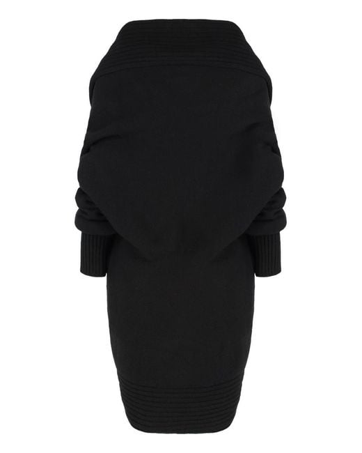 Alberta Ferretti Black Wool And Cashmere Blend Cardigan