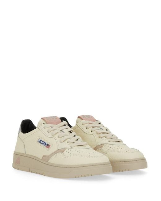 Autry White "Medalist Low" Sneakers