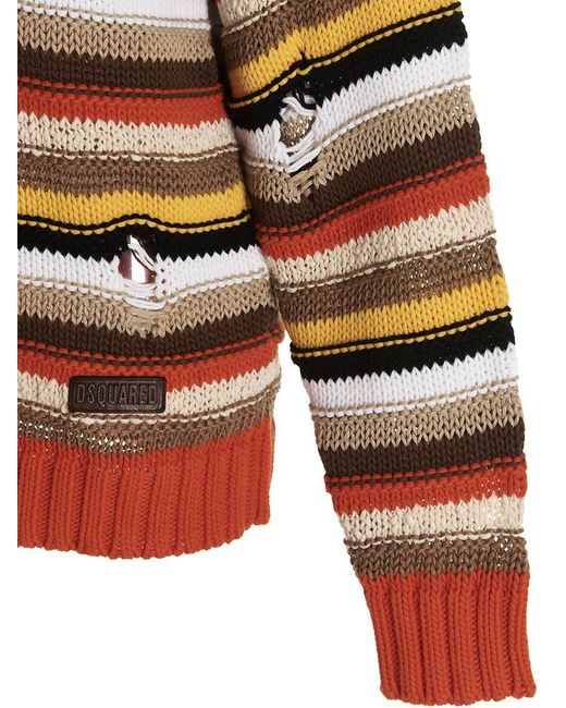 DSquared² Red Striped Sweater for men