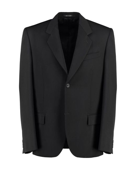 Balenciaga Black Single-Breasted Two-Button Jacket for men