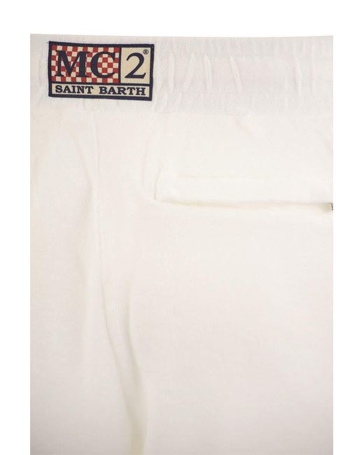 Mc2 Saint Barth White Sponge Bermuda Shorts for men
