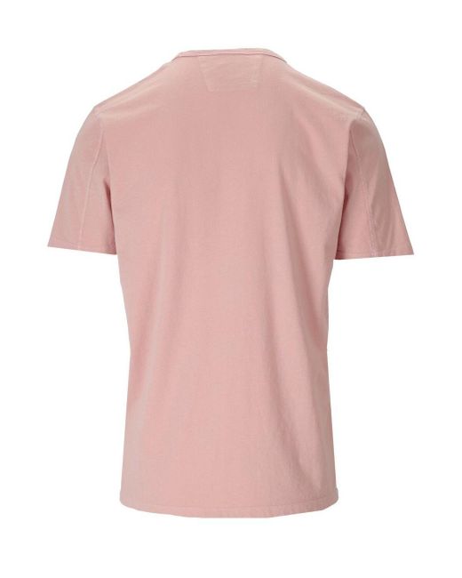C P Company Jersey 24/1 Resist Dyed Pink T-shirt for men