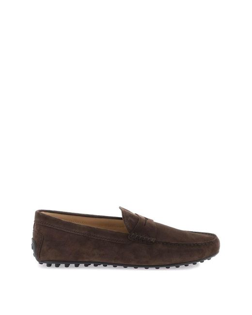 Tod's Brown Suede Moccasins for men