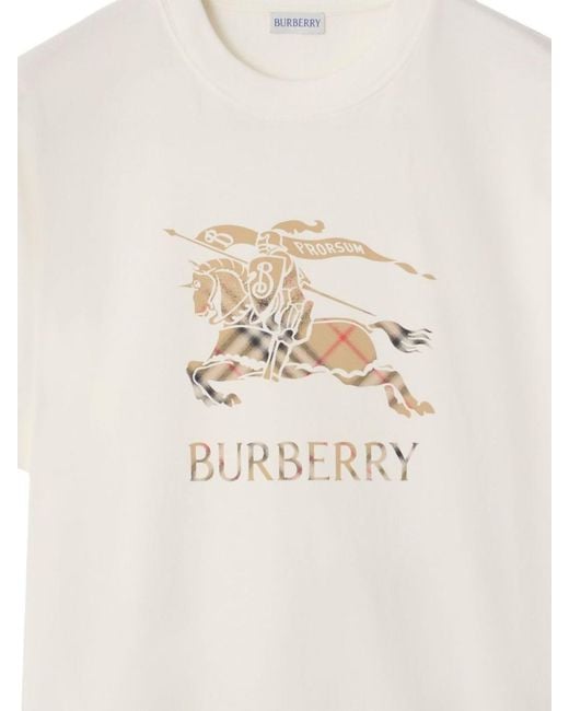 Burberry White Ekd Cotton T-Shirt for men