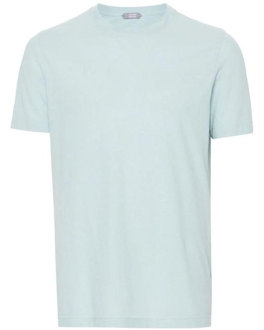 Zanone Blue Short Sleeves T-shirt Clothing for men